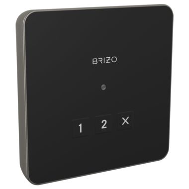 Click here to see Brizo 8CN-220L-SL-L Brizo Mystix 3-7/8in Luxe Steel Linear Square Exterior Control with LED Indicator, Lumicoat Technology - 8CN-220L-SL-L