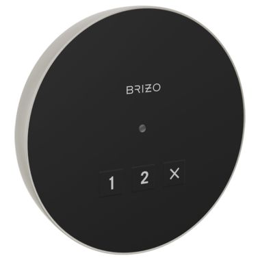 Click here to see Brizo 8CN-220R-BN-L Brizo Mystix 4-1/8in Brushed Nickel Round Exterior Control with LED Indicator, Lumicoat Technology - 8CN-220R-BN-L