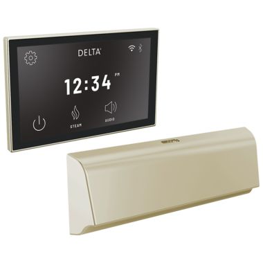Click here to see Delta 5CB-550L-PN-PR Delta SteamScape Deluxe System Unilateral Digital Steam Package with 9in x 3in Polished Nickel Steam Outlet, Lumicoat Technology - 5CB-550L-PN-PR