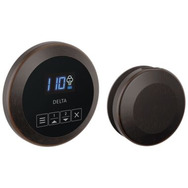 Click here to see Delta 5CH-250R-RB Delta SteamScape Round-Shaped Venetian Bronze Steam Package with Patented Dual Sensor Technology, Digital Display, 2-User Presets - 5CH-250R-RB