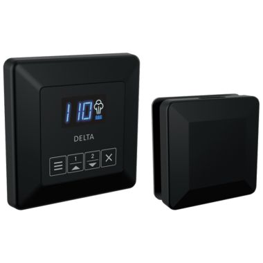 Click here to see Delta 5CH-250T-BL Delta SteamScape Classic System Steam Package with 3in Matte Black Square-Shaped Steam Head, Digital Display, 2 User Presets - 5CH-250T-BL