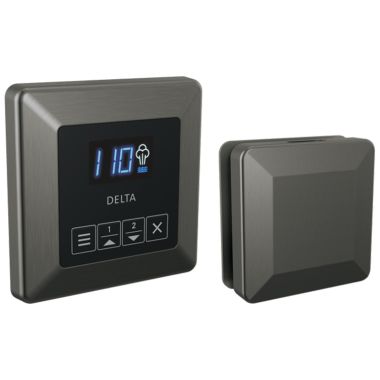 Click here to see Delta 5CH-250T-KS-PR Delta SteamScape Classic System Steam Package with 3in Black Stainless Square-Shaped Steam Head, Lumicoat Technology - 5CH-250T-KS-PR