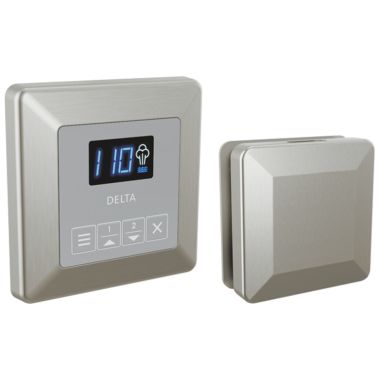 Click here to see Delta 5CH-250T-SS-PR Delta SteamScape Classic System Steam Package with 3in Stainless Square-Shaped Steam Head, Lumicoat Technology - 55CH-250T-SS-PR