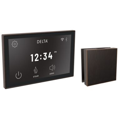 Click here to see Delta 5CH-550L-RB Delta SteamScape Deluxe System Steam Package with 3in Venetian Bronze Square-Shaped Steam Head, 12 User Presets - 5CH-550L-RB
