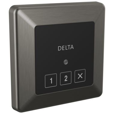 Click here to see Delta 5CN-220T-KS-PR Delta SteamScape Classic System Square-Shaped 3-3/4in Black Stainless Exterior Steam Control with LED Indicator, Lumicoat Technology - 5CN-220T-KS-PR