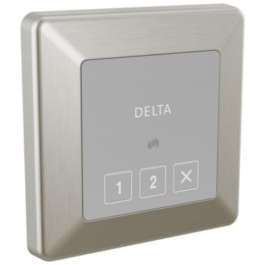 Click here to see Delta 5CN-220T-SS-PR Delta SteamScape Classic System Square-Shaped 3-3/4in Stainless Exterior Steam Control with LED Indicator, Lumicoat Technology - 5CN-220T-SS-PR