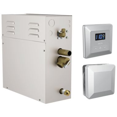 Click here to see Delta 5P-EST07-PR Delta SimpleSteam Chrome Delta SimpleSteam Chrome Steam Generator Kit with Square-Shaped Controller/ Steamhead and a 35-foot Power Cable, 7.5kW - 5P-EST06-PR