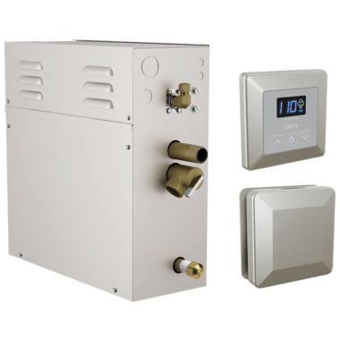 Click here to see Delta 5P-EST06-SS-PR Delta SimpleSteam Stainless Steam Generator Kit with Square-Shaped Controller/ Steamhead and a 35-foot Power Cable, 6kW - 5P-EST06-SS-PR