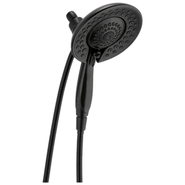 Click here to see Delta 58569-BL-PK Delta In2ition 1.75 GPM 5-Setting Touch-Clean 2-in-1 Shower, Touch-Clean Spray Nozzles, WaterSense Certified, Matte Black - 58569-BL