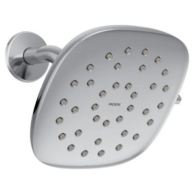 Click here to see Moen 220R5EP Moen Verso 7in Square Chrome Infiniti Dial Rainshower Head, Eco-Performance, 1.75 GPM - 220R5EP