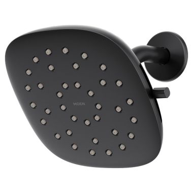 Click here to see Moen 220R5EPBL Moen Verso 7in Square Matte Black Rainshower Head with Infiniti Dial, Eco-Performance, 1.75 GPM - 220R5EPBL