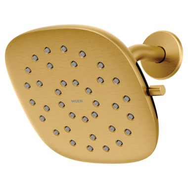 Click here to see Moen 220R5BG Moen Verso 7in Square Brushed Gold Rainshower Head with Infiniti Dial, 2.5 GPM - 220R5BG