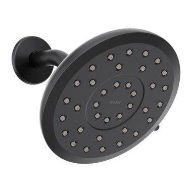 Click here to see Moen 220R7BL Moen Verso 7in Round Matte Black Rainshower Head with Infiniti Dial, 2.5 GPM - 220R7BL