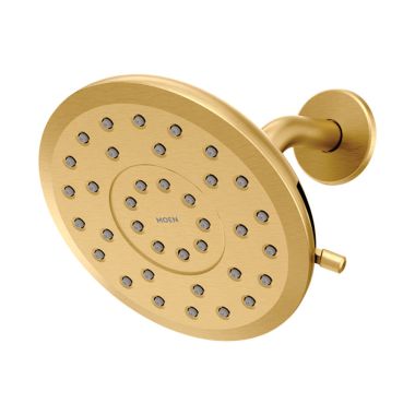 Click here to see Moen 220R7BG Moen Verso 7in Round Brushed Gold Rainshower Head with Infiniti Dial, 2.5 GPM - 220R7BG