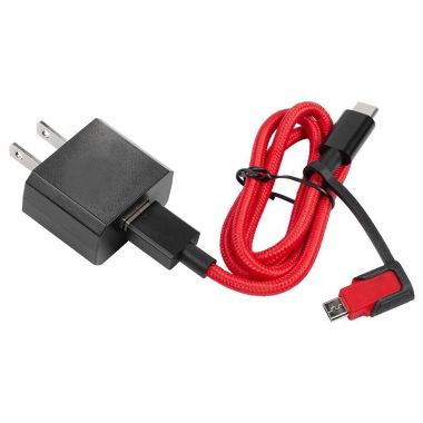 Click here to see Milwaukee 48-59-1209 Milwaukee 2.1A Wall Charger with 3' USB-C Charging Cable and Micro-USB Adaptor - 48-59-1209