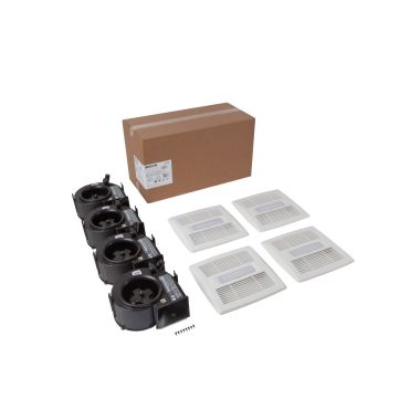 Click here to see Broan AE80BLF1 Broan-NuTone Flex Series Ventilation Fan Light Finish Pack with 80 CFM and 1.2 Sones, Energy Star Certified - AE80BLF1