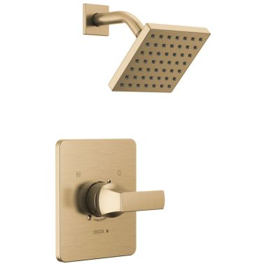 Click here to see Delta T14237-CZ Delta Velum Monitor 14 Series Shower Trim, TouchClean, MultiChoice, ADA, 1.75 GPM, Champagne Bronze - T14237-CZ