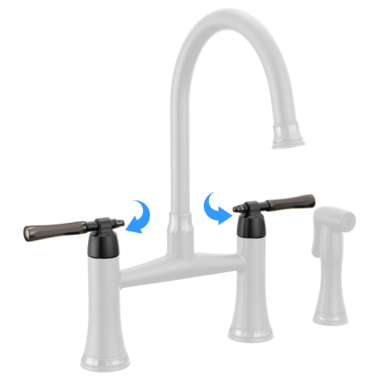 Click here to see Brizo RP101793BLBNX Brizo Tulham Bridge Kitchen Faucet Lever Handle Kit, Matte Black / Brilliance Black Onyx - RP101793BLBNX