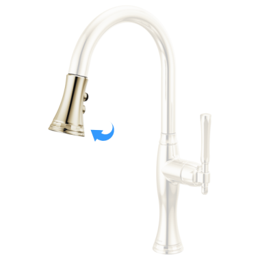 Click here to see Brizo RP101784PN Brizo Tulham Pull-Down Faucet Hose and Sprayer Assembly, Two-Function, Brilliance Polished Nickel - RP101784PN