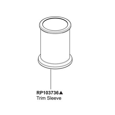 Click here to see Delta RP103736SSPR Delta Broderick Trim Sleeve for T2784-LHP and T3784-LHP Roman Tub Trim, Lumicoat Stainless - RP103736SSPR