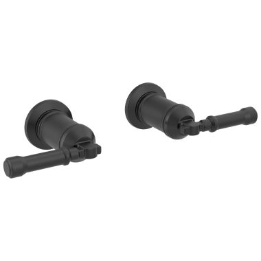 Click here to see Delta H585BL Delta Broderick Lever Handles for T3584LF-BLLHP-WL Two Handle Wall Mount Bathroom Faucet Trim, Matte Black - H585BL