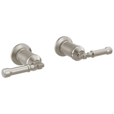 Click here to see Delta H585SS-PR Delta Broderick Lever Handles for T3584LF-SSLHP-WL Two Handle Wall Mount Bathroom Faucet Trim, Lumicoat Stainless - H585SS-PR