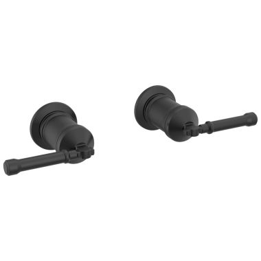 Click here to see Delta H583BL Delta Broderick Lever Handles for Broderick T5784 Wall Mount Tub Filler with Hand Shower, Matte Black - H583BL