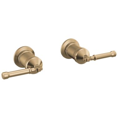 Click here to see Delta H583CZ-PR Delta Broderick Lever Handles for Broderick T5784 Wall Mount Tub Filler with Hand Shower, Lumicoat Champagne Bronze - H583CZ-PR