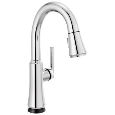 Click here to see Delta 9979TL-DST Delta Coranto Single Handle Pull-Down Bar/Prep Faucet, Touch2O, VoiceIQ, Diamond Seal, MagnaTite, ADA, 1.8 GPM, Chrome - 9979TL-DST