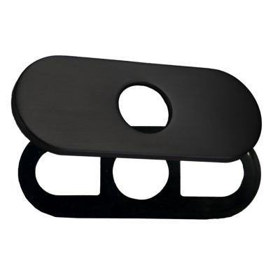 Click here to see Delta RP103375BL Delta Three Hole Escutcheon and Gasket for Single Hole Faucet, Matte Black - RP103375BL