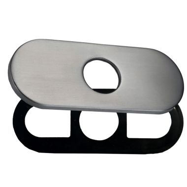 Click here to see Delta RP103375SS Delta Three Hole Escutcheon and Gasket for Single Hole Faucet, Stainless - RP103375SS