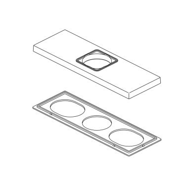 Click here to see Delta RP103378SS Delta Three Hole Escutcheon and Gasket for Single Handle Bathroom Faucet, Stainless - RP103378SS