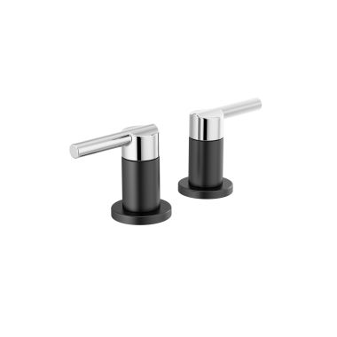 Click here to see Delta RP101373CS Delta Nicoli Widespread Bathroom Faucet Lever Handle Assembly, Matte Black/Chrome - RP101373CS