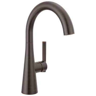Click here to see Delta 14882LF-RB Delta Bar Prep Faucet, Single Handle, Deck Mount, 360-Degree Rotating Spout, ADA-Compliant, Venetian Bronze - 14882LF-RB