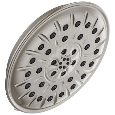 Click here to see Delta 52487-SS-PR Delta Universal Showering Shower Head with Ultrasoak, 4-Setting, H2Okinetic, TouchClean, 1.75 GPM, Lumicoat Stainless - 52487-SS-PR