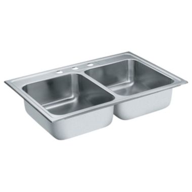 Click here to see Moen S22317 Moen S22317 Lancelot 33x22 Drop-in Stainless Steel Sink Three Hole