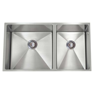 Click here to see Lenova SS-12Ri D1 Lenova SS-12Ri D1 One-Half Radius Double-Bowl Undermount Kitchen Sink