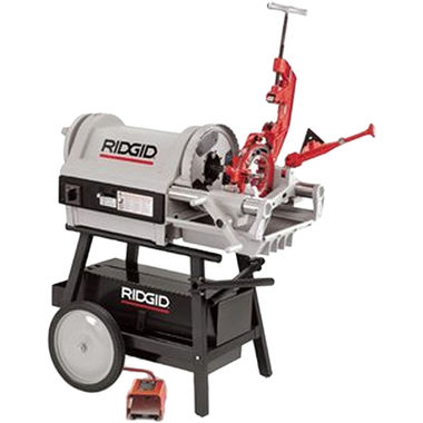 Click here to see Ridgid 26092 RIDGID Model 1224 Hammer Chuck Pipe Threading Machine with Two-Speed Gear Box, 1/2-4