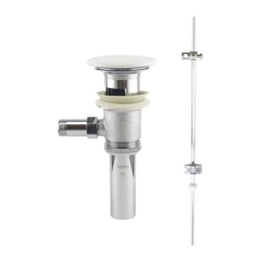 Click here to see Toto THP737#MW TOTO Lever Faucet Drain Fitting Assembly With Ceramic Drain Cover, Matte White - THP737#MW