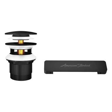 Click here to see American Standard 1680100.243 American Standard Freestanding Bathtub Overflow Cover and Drain Kit, Matte Black - 1680100.243