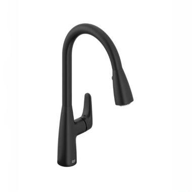 Click here to see American Standard 7077300.243 American Standard Colony Pro Single-Handle Pull-Down Kitchen Faucet, 2-Spray, 1.5 GPM, Matte Black - 70777300.243