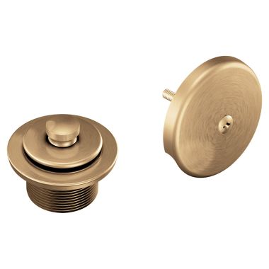 Click here to see Moen T90331BZG Moen 2” Round Metal Push-Pull Bathtub Drain, 1-1/2