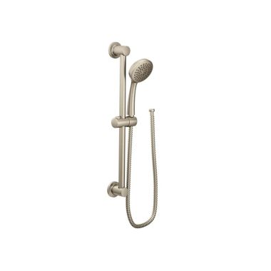 Click here to see Moen 3868EP15BN Moen Eco-Performance Handheld Shower with Slide Bar, 1.5 GPM, Watersense, Single-Function, Brushed Nickel - 3868EP15BN