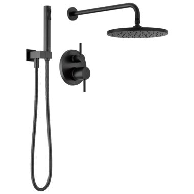 Click here to see Delta T342702-BL Delta Modern Monitor 14 Shower Trim with Hand Shower, Touch-Clean, ADA,  Watersense, Matte Black - T342702-BL