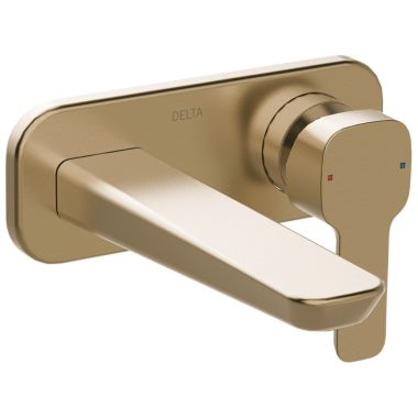 Click here to see Delta T31339-CZWL Delta Kami Single Handle Wall-Mount Bathroom Faucet Trim with Swivel Aerator, Champagne Bronze - T31339-CZWL