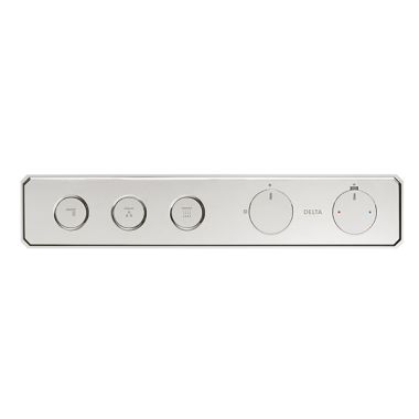 Click here to see Delta T87703 Delta MagnaChoice High Flow Push Button Thermostatic Valve Trim, 3 Outlet, Polished Chrome - T87703