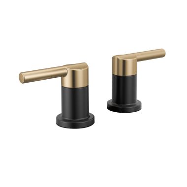 Click here to see Delta RP103970GZ Delta Nicoli Centerset Pull-Down Bathroom Faucet Lever Handle Assembly, Matte Black/Champagne Bronze - RP103970GZ