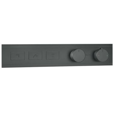 Click here to see Delta T77703-BL Delta MagnaChoice High Flow Push Button Thermostatic Trim with Three Outlets, Matte Black - T77703-BL