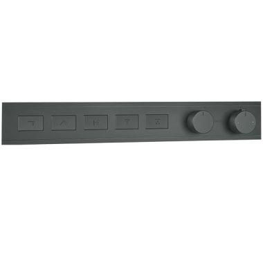 Click here to see Delta T77705-BL Delta MagnaChoice High Flow Push Button Thermostatic Trim with Five Outlets, Matte Black - T77705-BL