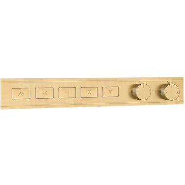 Click here to see Delta T77705-CZ Delta MagnaChoice High Flow Push Button Thermostatic Trim with Five Outlets, Champagne Bronze - T77705-CZ